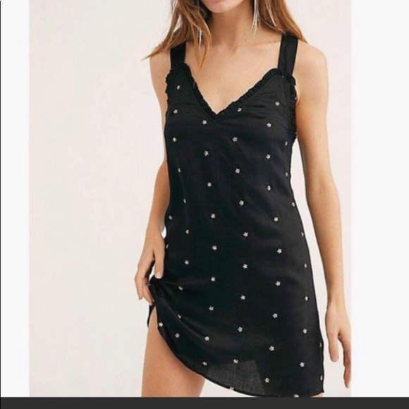 Free People Dresses & Skirts - Free People Black Mini Dress with Mini Silver Stars. Small